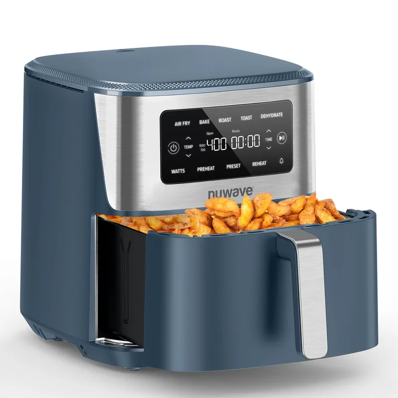 Nuwave Brio Plus 6-in-1 Air Fryer, 7-Qt Large Capacity, 50°F–400°F Precise Temp Control, Non-Toxic PFAS-Free Nonstick, Air Fry, Bake, Roast