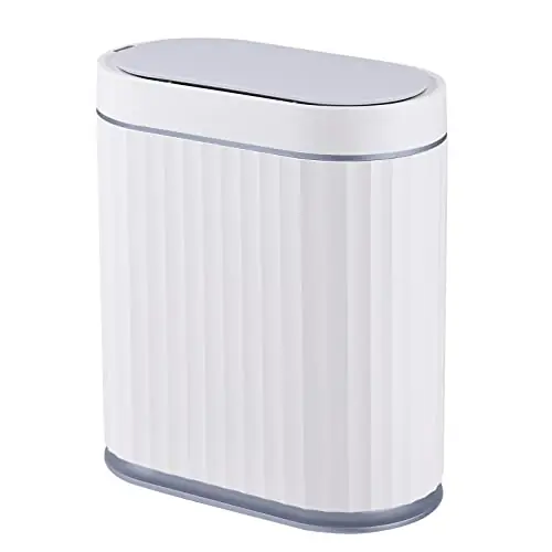 ELPHECO Bathroom Trash can Motion Sensor, Automatic Garbage can, Slim Plastic Smart Trash Bin with Lid