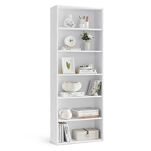 VASAGLE CUSTOS Collection - Bookshelf, 6-Tier Bookcase, Book Shelf, Open Storage Shelf, 9.4 x 23.6 x 63.3 Inches