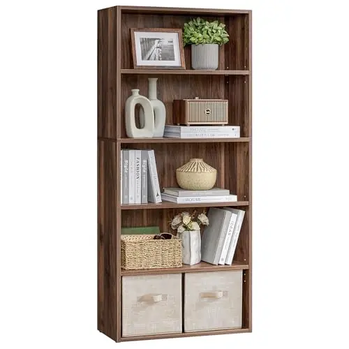 VASAGLE Custos Collection - Bookshelf, 5-Tier Bookcase, Book Shelf, Open Storage Shelf, 9.4 x 23.6 x 52.8 Inches
