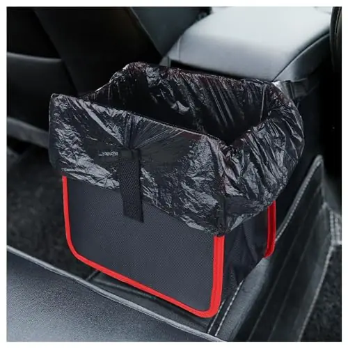 carleef Hanging Car Trash Can,Foldable & Leak-Proof Car Trash Bin with 7L Large Capacity for Keeping Tidy