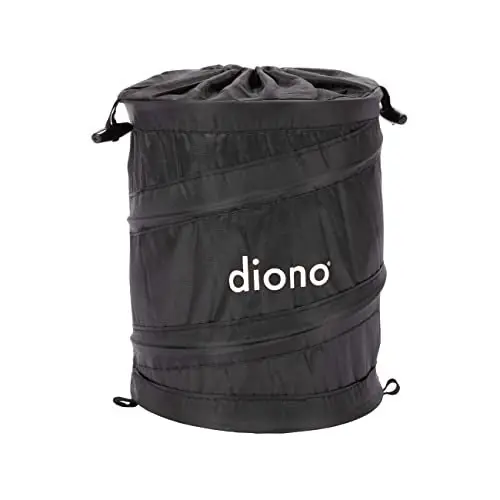 Diono Pop-up Trash Bin, Collapsible Car Trash Can Portable, Small, Leak Proof, Perfect For Keeping Car Clean, Black