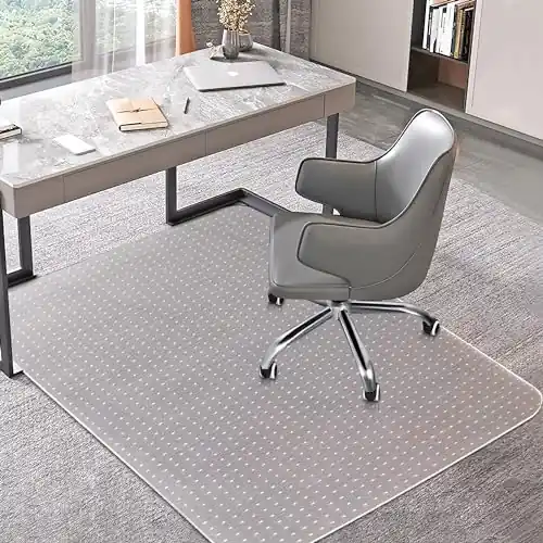Office Chair Mat for Carpets, Clear Computer Desk Chair Mat for Low Carpeted Floors (30‘‘ x 48‘‘ Rectangle)
