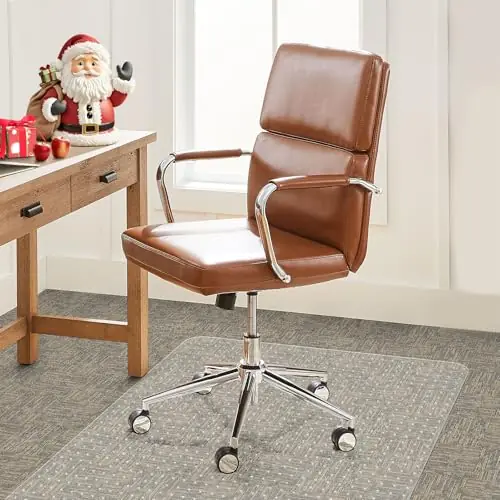 Office Chair Mat for Carpet 36" x 48" Plastic Heavy Duty Computer Desk Mats with Lip for Low Flat and No Pile Carpeted Floor
