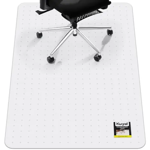 Kuyal Office Chair Mat for Carpet, 32x48 Clear Heavy Duty Computer Chair Mat, Under Desk Protector Carpeted Floors Mat, Easy Chair Movement,Ship Flat
