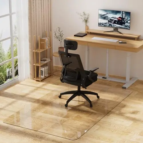 Office Chair Mat for Hard Floors 36 x 48 Inch, Clear Plastic Floor Protector for Rolling Desk & Computer Chairs