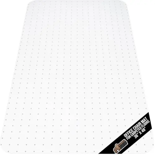 GORILLA GRIP Slip Resistant Clear Office Chair Mat for Carpet Floors 36x48 Smooth Glide Under Desk Carpeted Floor Protector