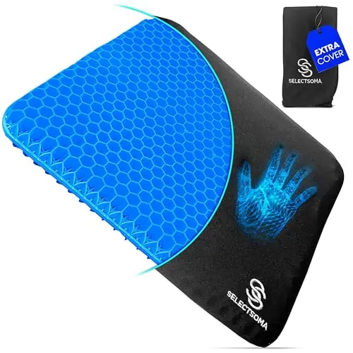 SelectSoma Double-Thick Gel Seat Cushion for Long Sitting Pressure Relief - Egg Seat Pad