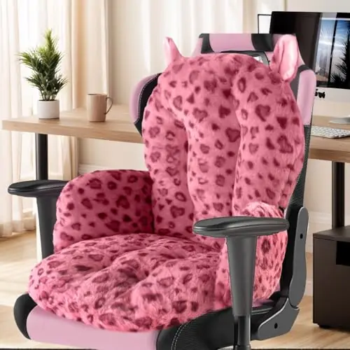 DOBUONO Comfy Office Chair Cushion 17.5" L x 17.5" W x 18" H Cute Seat Cushion Kawaii Cushion for Gaming Chair with Backrest