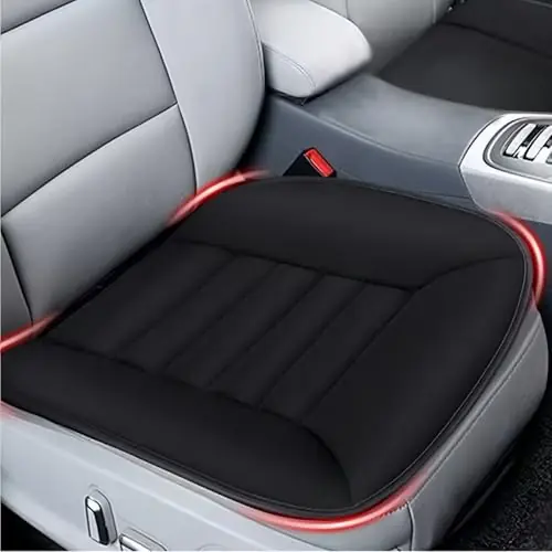 MYFAMIREA Car Seat Cushion Pad 1.2" Thick Comfort Seat Protector for Car Driver Seat Office Chair, 20‘‘ x 18.5‘‘, Black