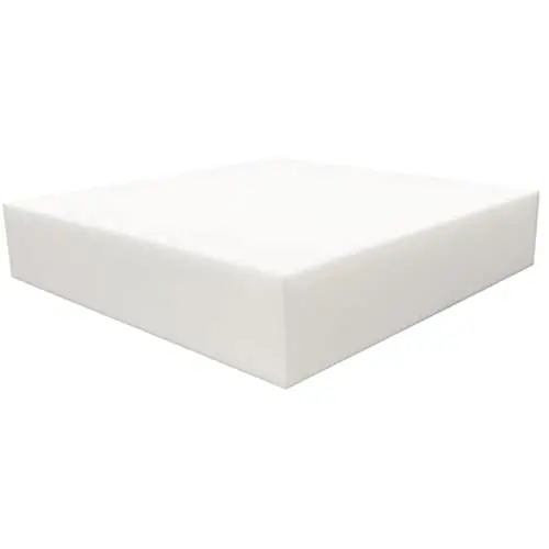 FOAMYFOAM High Density 4 inch Thick, 24 inch Wide, 24 inch Long Upholstery Foam, Cushion Replacement