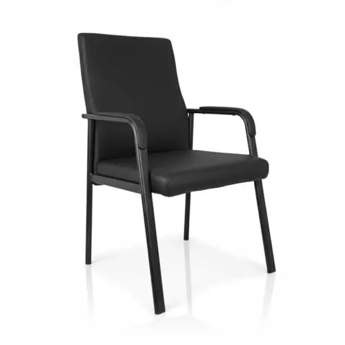 SLKJChr Leather Office Guest Chair, Guest Conference Room Chair, 600 LBS Capacity High Back Reception Chair