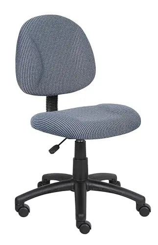 Boss Office Products B315-BE Perfect Posture Delux Fabric Task Chair Without Arms in Blue, 250