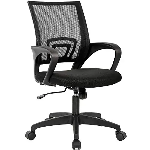 BestOffice Ergonomic Office Chair Mid-Back Swivel Desk Chair Breathable Backrest & Lumbar Support Adjustable Height