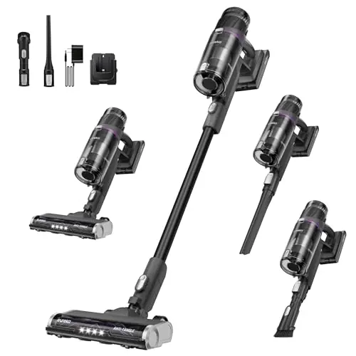 Eureka Cordless Stick Vacuum Cleaner ReactiSense 440, 60-Min Runtime, Anti-Tangle Brushroll, Intelligent Sensing Technology, Ideal for Pet Hair, HardFloors & Carpets