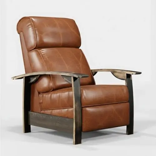 Trend Manor Whiskey Barrel Recliner Chair Handcrafted from Authentic Barrels Italian Leather Made in USA Whiskey Finish Luxury Chair