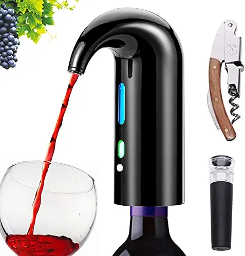 Electric Wine Aerator & Automatic Wine Dispenser, USB Rechargeable One-Touch Wine Decanter Pourer, Fast Aeration Wine Accessories