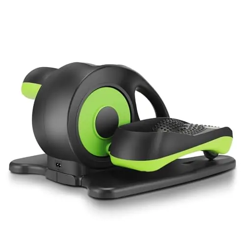 ANCHEER Under Desk Elliptical Machine - Quiet Pedal Exerciser for Seniors, Office & Home, Low-Impact Seated Leg Workout Equipment, Smart LCD Display, Remote Control(Black/Green)