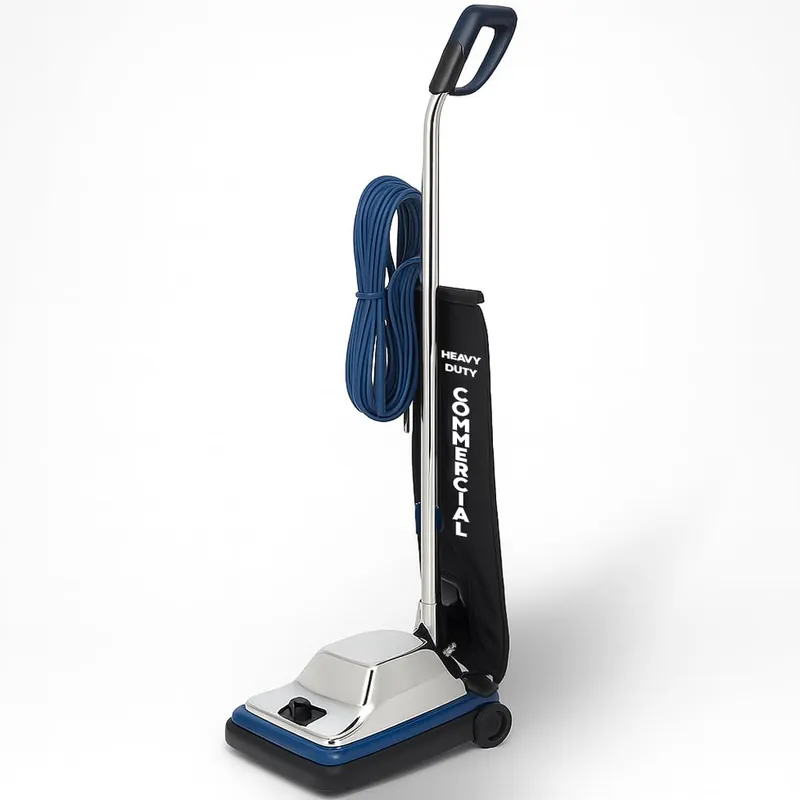12" Commercial Vacuum Cleaner with Shake Out Bag, XL Vac for Carpets & Hard Floors, Lightweight with Chrome Hood, Automatic Height Adjustment & High-Speed Brush Roll