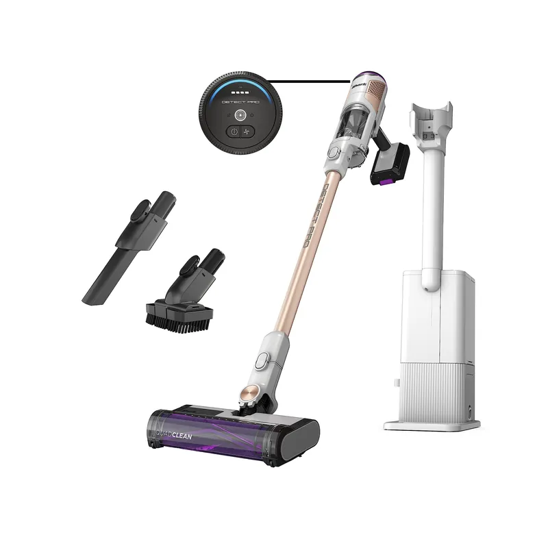Shark Detect Clean & Empty Auto-Empty System - Lightweight Cordless Vacuum Cleaner with HEPA Filter, Portable Handheld Attachment, Crevice Tool, Ideal Stick Vacuum for Pet Hair, White, IW3511