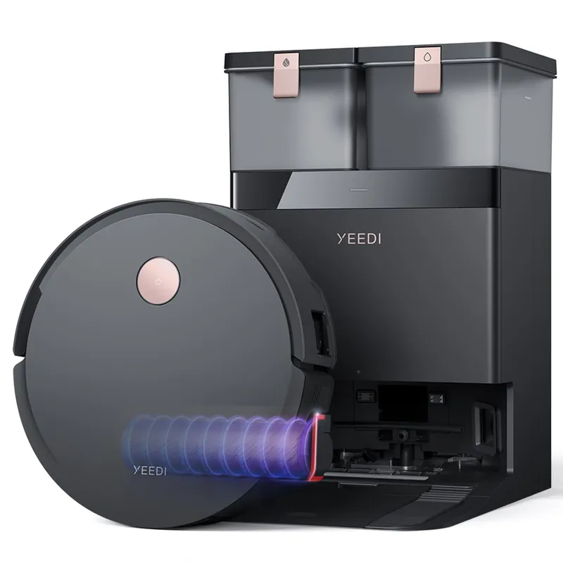 Yeedi S14 Plus Robot Vacuum and Mop, 18,000Pa Suction, OZMO Roller Mopping, ZeroTangle 2.0, TruEdge 3D Sensor, All-in-One Station with Auto Hot Water Washing & Self-Drying, Black