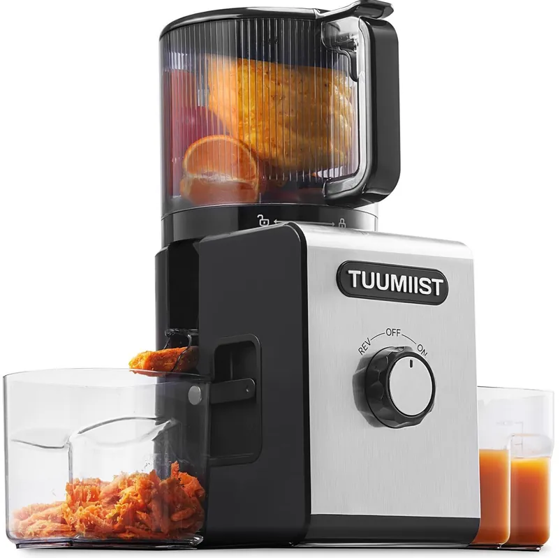 TUUMIIST Cold Press Juicer Machines 6.5‘‘ Large Feed Chute for Whole Fruits & Vegetables, High Juice Yield, Easy to Clean