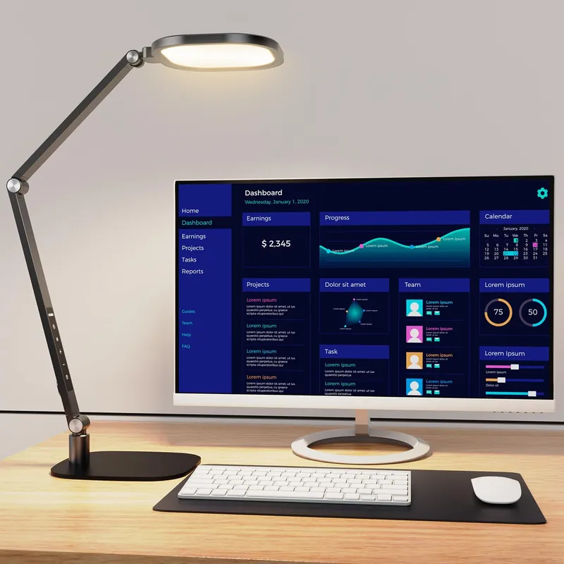 LitONES LED Desk Lamp for Home Office, Eye-Caring Diffused Desk Light, 3 Color Temperature 10 Brightness Computer Light, Dimmable Desk Light with Memory & Timer Func, Metal Swing Arm Table Lamp