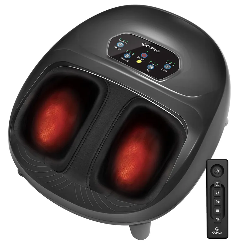 CuPiLo Foot Massager with Heat, FSA Eligible HSA Store Upgraded Full Foot Shiatsu Massage for Neuropathy, Remote Control Multi-Level Settings, Feet Massager for Plantar Fasciitis, Gifts for Men Women