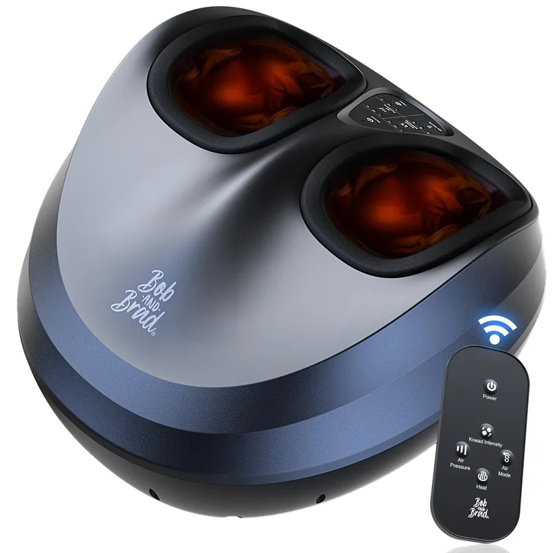 BOB AND BRAD Foot Massager Machine with Heat and Remote, Fits up to Size 14, FSA Eligible HSA Shiatsu Deep Kneading Foot Massager for Plantar Fasciitis and Neuropathy