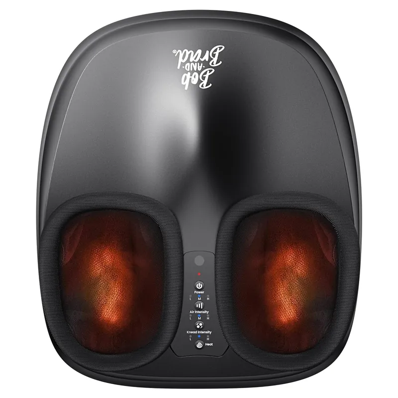 BOB AND BRAD Foot Massager with Heat, Shiatsu Deep Kneading & Air Compression for Plantar Fasciitis, FSA Eletric Feet Massager Machine, Fits US Size 12, HSA Eligible