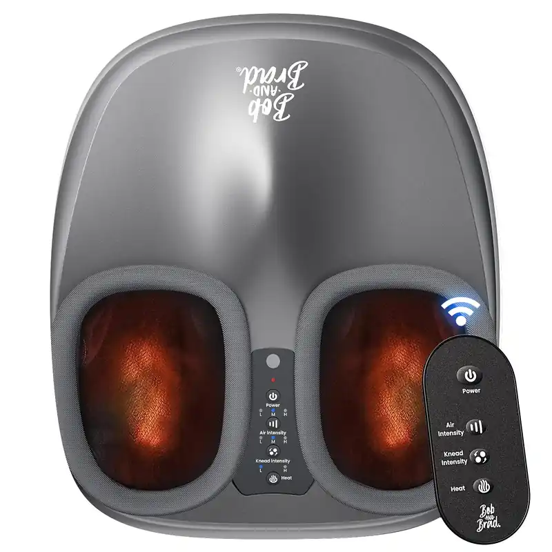 BOB AND BRAD Shiatsu Foot Massager with Heat and Remote,FSA Eligible HSA Deep Kneading Electric Feet Massager for Plantar Fasciitis, Fits US Size 12