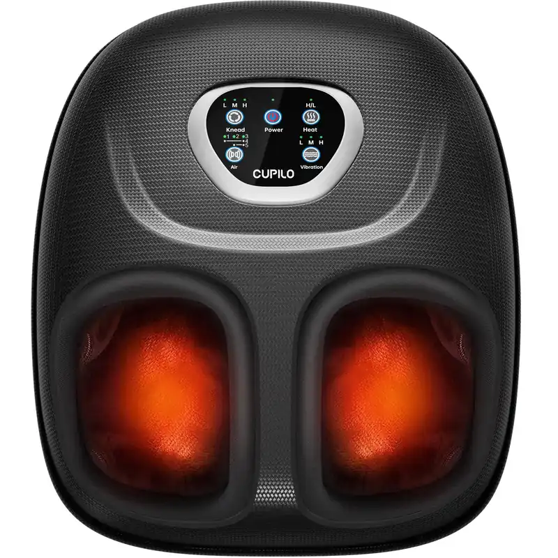 CuPiLo Foot Massager FSA Eligible HSA, 2026 Upgraded Feet Massager with Heat for Plantar Fasciitis Relief, 5 Levels Compression & Vibration Massage for Neuropathy, Birthday Day Gifts for Women Men