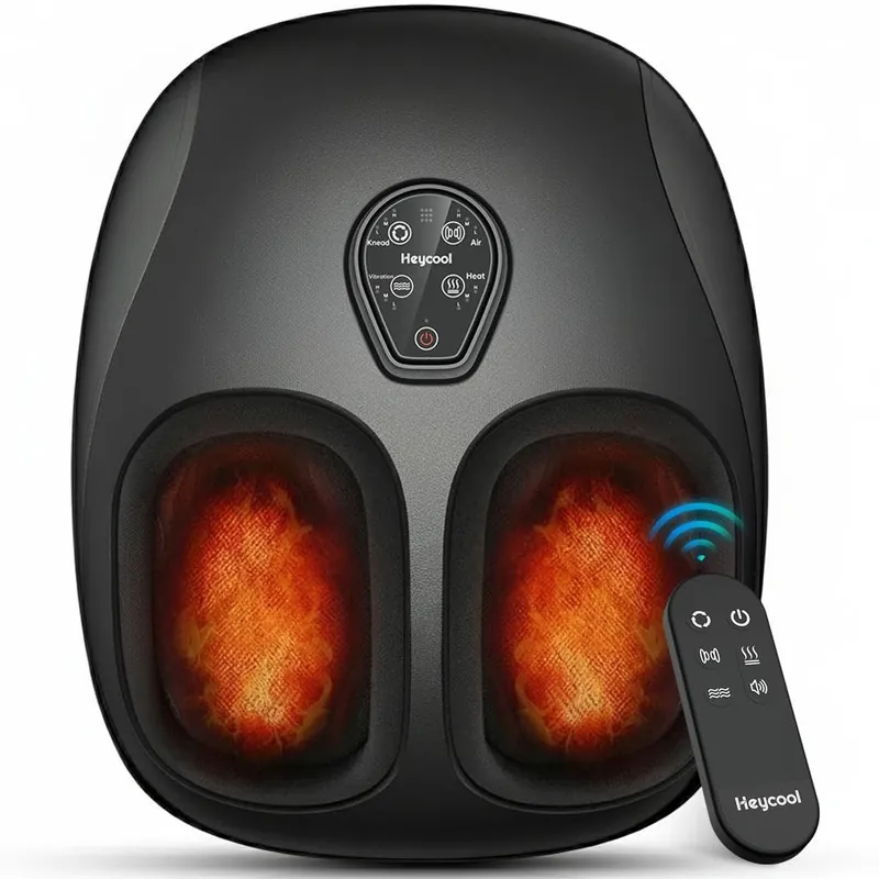 Heycool 2026 Upgraded Shiatsu Foot Massager with Heat and Compression, FSA Eligible HSA Store Eligible, Remote Control, Foot Massager for Plantar Fasciitis, Neuropathy, Gifts, Men, Women