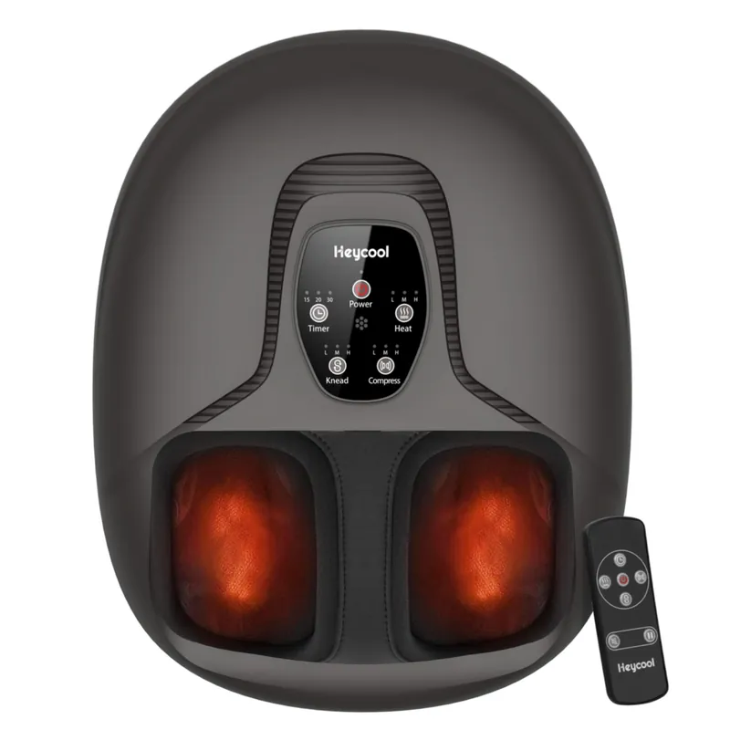 Heycool 2026 Upgrade FSA Eligible HSA Foot Massager, Shiatsu Foot Massager Machine with Heat and Compression for Plantar Fasciitis Neuropathy, Remote Control, Gifts, Size 14