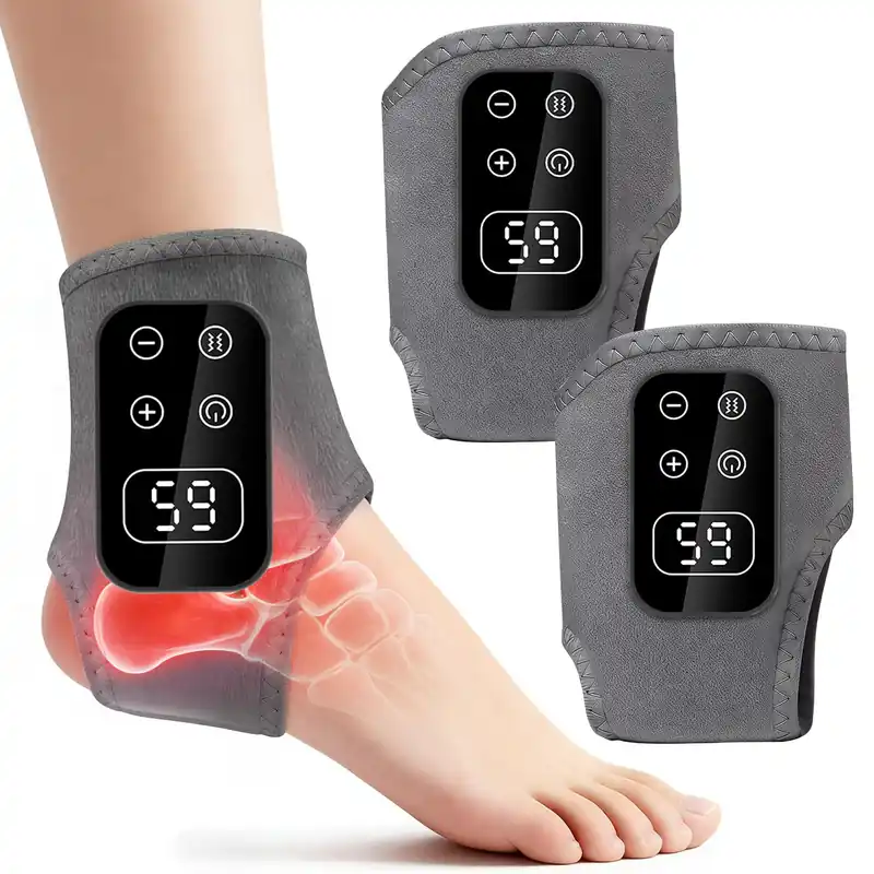 TEVIKE Foot Advanced Renew Triple Method Massager for Neuropathy and Plantar Fasciitis, Cordless Foot Massager with Heat and Vibration, Portable for Home Travel Use(Grey 2pcs)