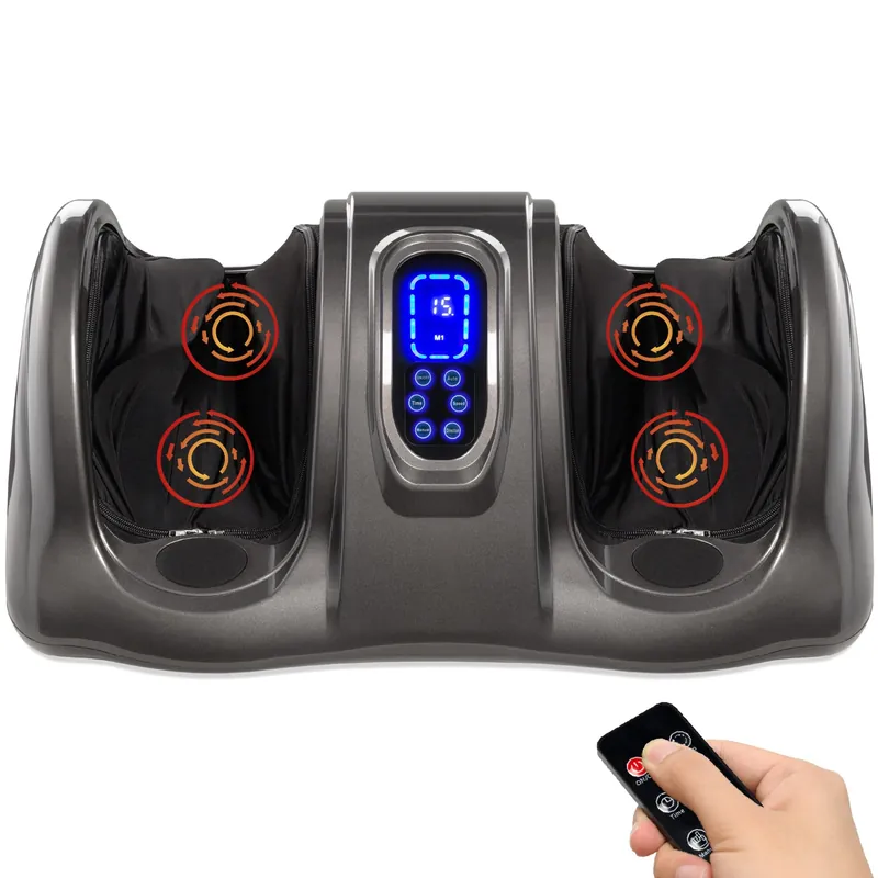 Best Choice Products Shiatsu Foot Massager for Pain Relief, Plantar Fasciitis, Neuropathy, Blood Circulation, Remote Control w/Compact Design - Gray