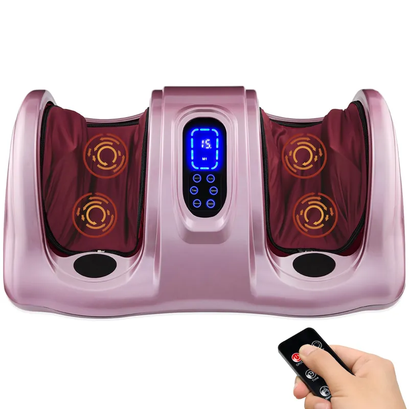 Best Choice Products Shiatsu Foot Massager for Pain Relief, Plantar Fasciitis, Neuropathy, Blood Circulation, Remote Control w/Compact Design - Rose Gold
