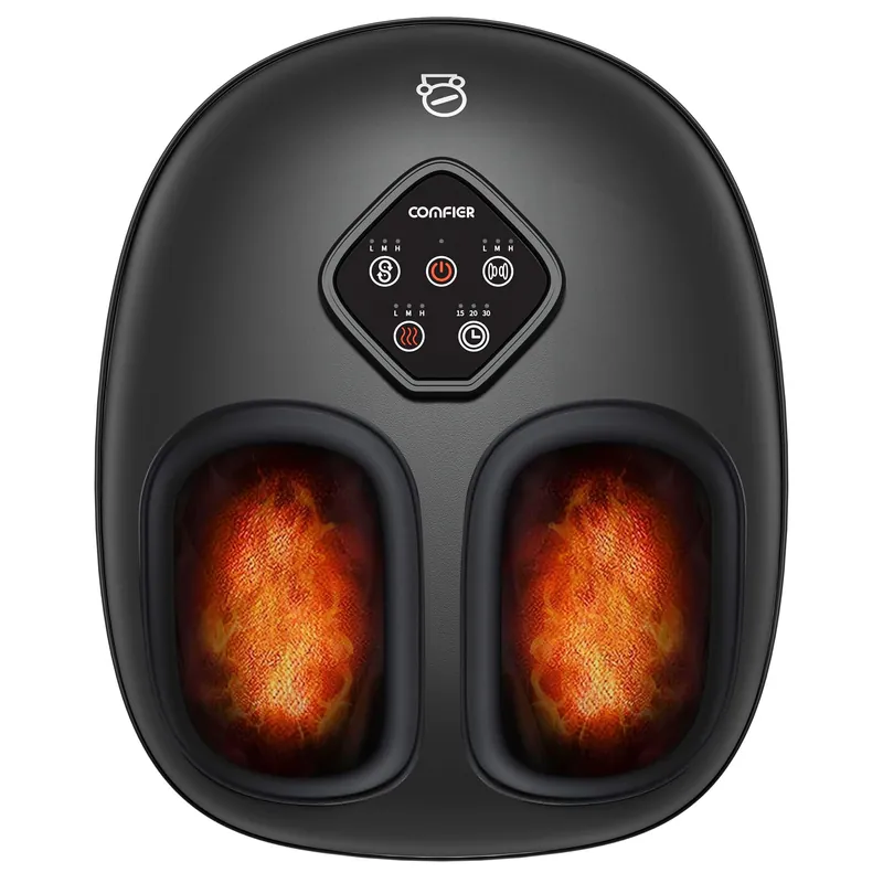 COMFIER 2026 Shiatsu Foot Massager with Heat,Compression,Kneading &Rolling,Foot Massager for Neuropathy,Plantar Fasciitis,Upgraded for Larger Feet Machine(Size 15),Home or Office,for Men Women