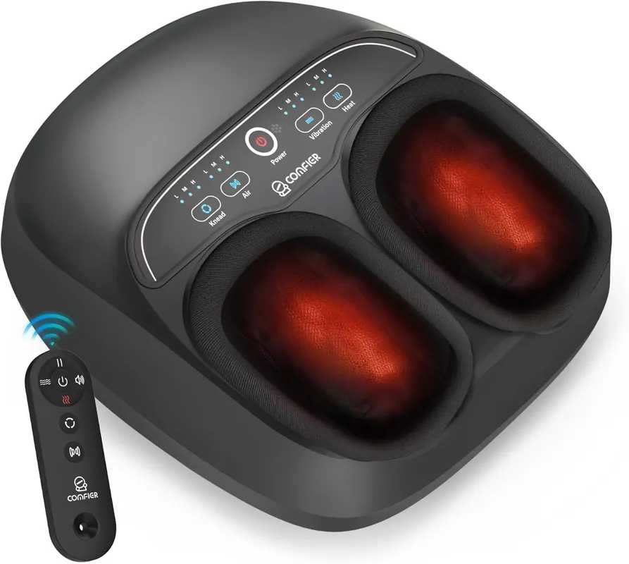 COMFIER Shiatsu Foot Massager with Heat,FSA Eligible HSA Store,Kneading,Vibration,Compression,feet Massager for Plantar Fasciitis Neuropathy,Mother‘s Day for Women,Men,Use at Home,Office,Size 13