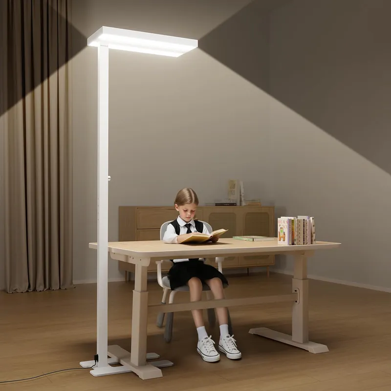 Honeywell 10400LM LED Floor Lamp, 02E Pro Sunturalux Eye-Caring Reading Standing Light, 100W Modern Natural Daylight 4000K Dimmable 77" Tall