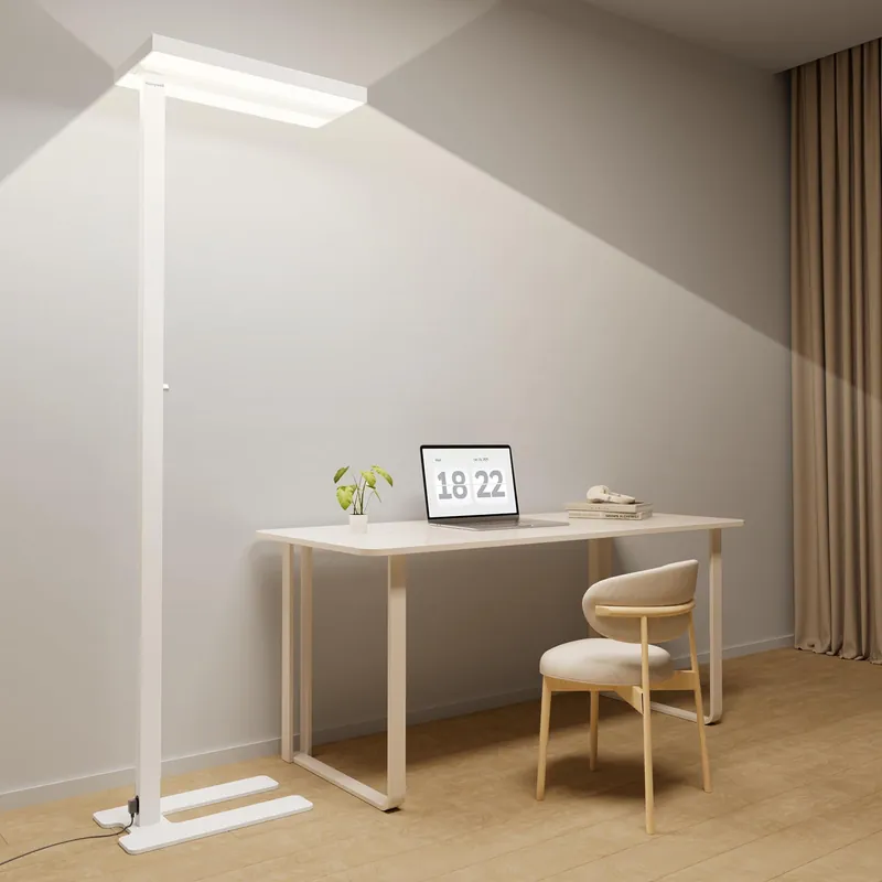 Honeywell 8000LM LED, 80W Modern Natural Daylight 4000K Dimmable 77" Tall Floor Lamps for Living Room Kids Study Home Office White