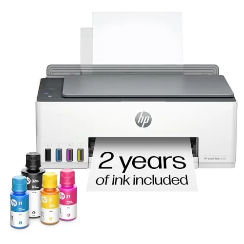HP Smart Tank 5101 Wireless All-in-One Refillable Printer, Scanner, Copier with 2 years of Ink included
