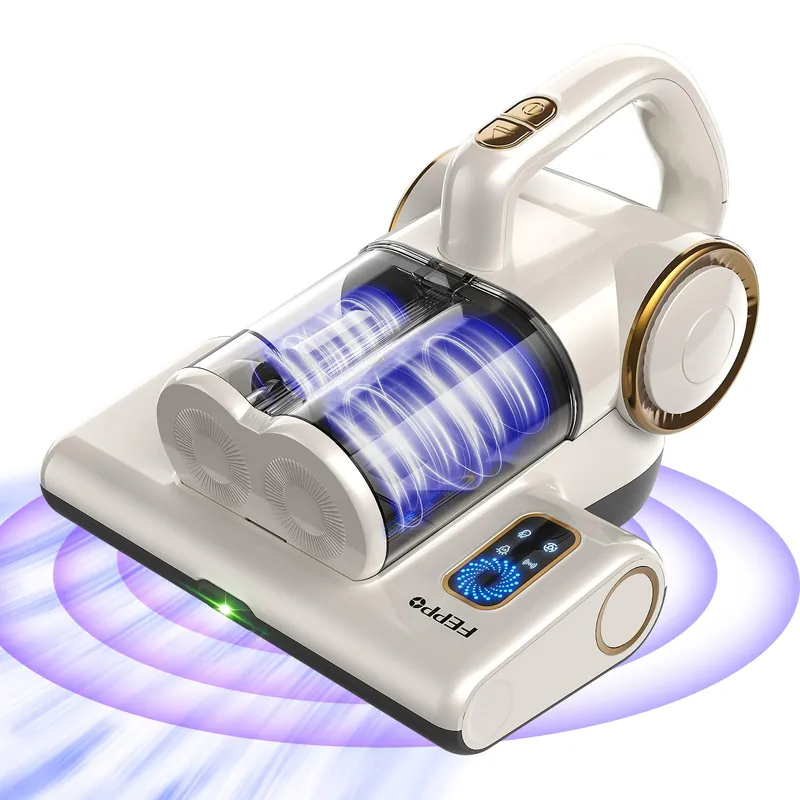 FEPPO Mattress Vacuum Cleaner, 16Kpa Bed Vacuum Cleaner with 253.7nm UV-C Light, 140°F Heat, HEPA Filter & Ultrasonic, Versatile Handheld Vacuums for Bed, Sofa, Couch, Crib(Corded, 500W)