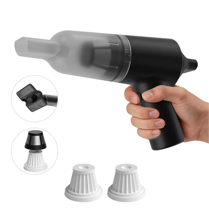 PAPIFEED Handheld Vacuum Cordless for Pet Hair, Portable Mini Vacuum with Static Hair Collector for Home, Dual-Layer Stainless Steel Filter, Dual Filte, USB-C Rechargeable Lightweight Vacuum (Black)