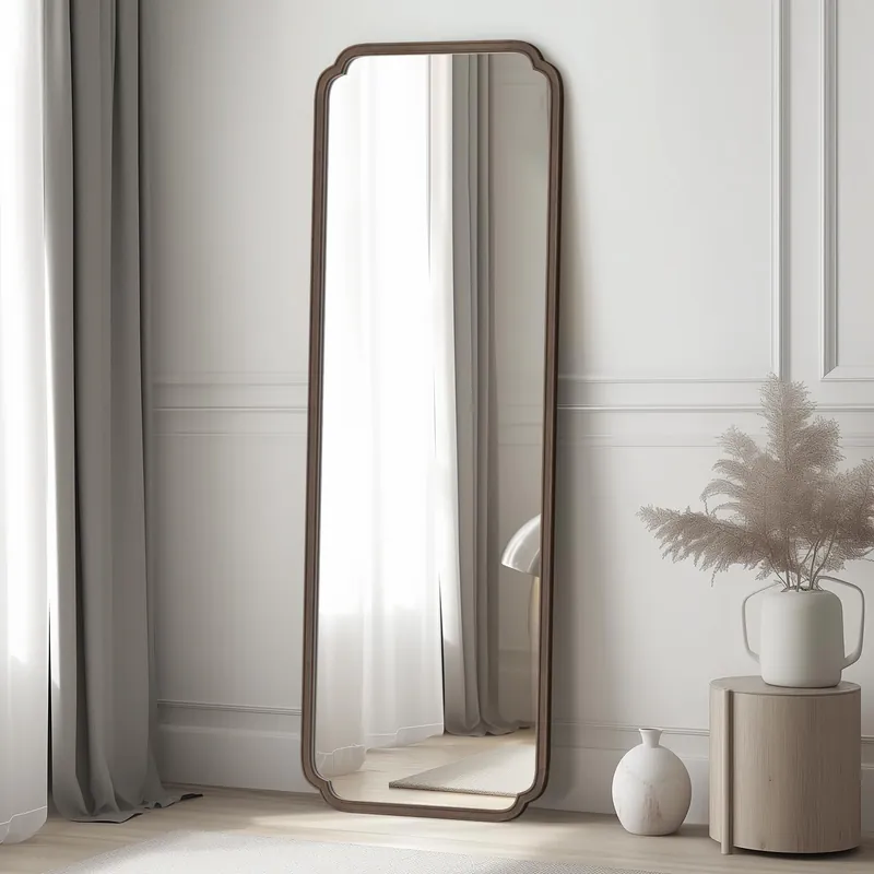 WallBeyond Full Length Mirror Wall Mounted 71"x24", Rustic Wooden Frame Floor Mirror, Large Full Body Mirror for Bedroom, Leaning or Hanging Against Wall (Walnut Solid Wood)