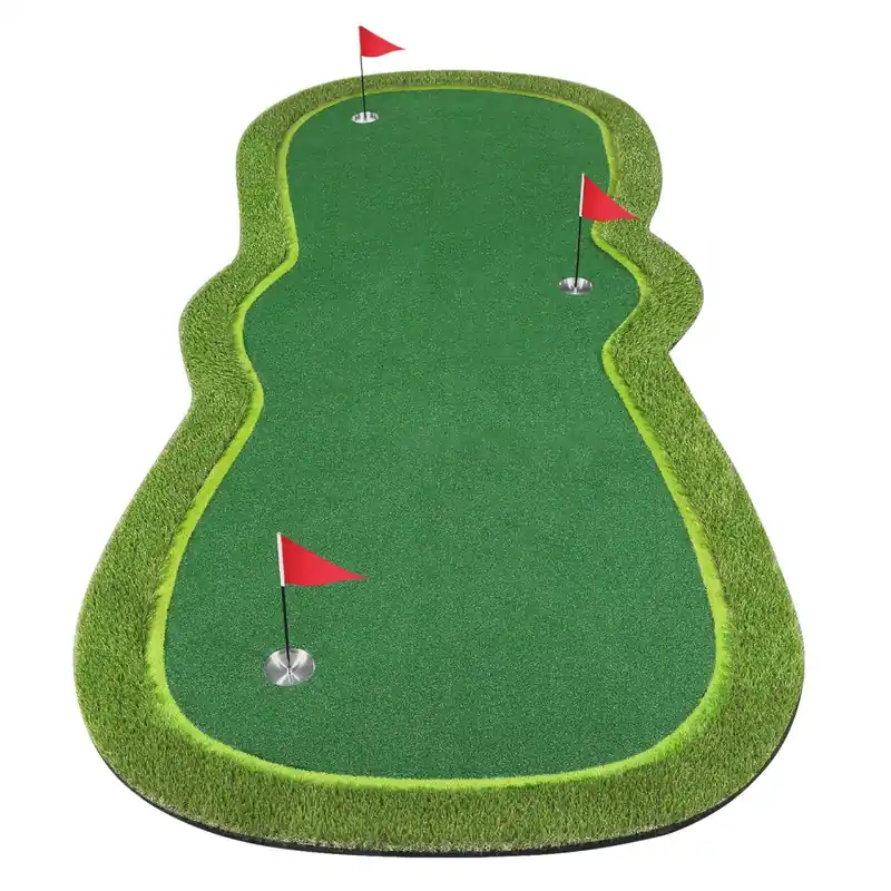 Luricaa Golf Putting Green Mat for Indoor Outdoor, Professional Golf Training Mat Aids for Professional Practice (5×10ft E)