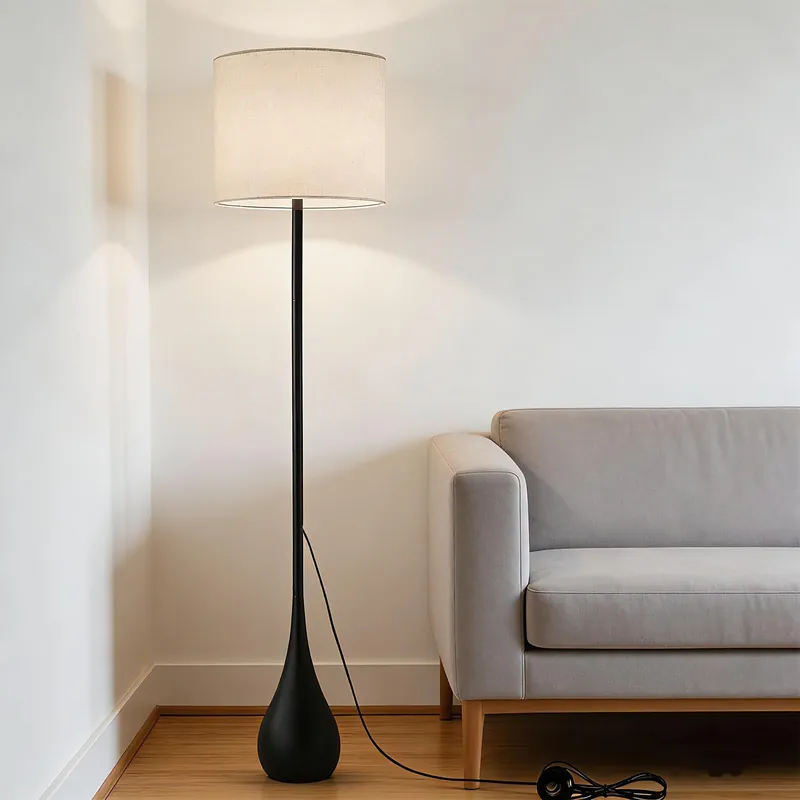 DLITISH 71" inch Contemporary Floor Lamps for Living Room Teardrop Mid Century Modern MCM Extal Tall Large Statement Floor Lamps Warm Light(3000k) Corner Standing Lamp for Bedroom-Black