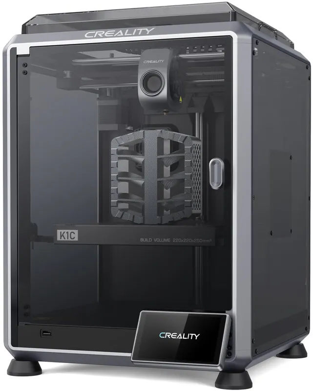 Creality K1C 3D Printer, 600mm/s High-Speed Auto Leveling Clog-Free Robust Direct Silent Mode Support Carbon Fiber Filaments