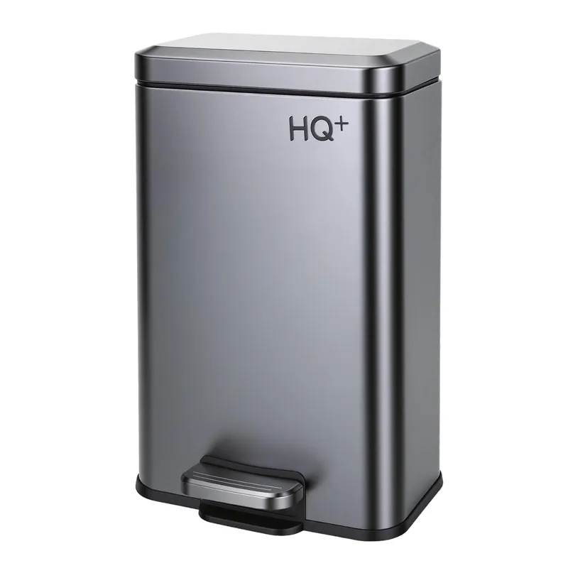 HQ+ Bathroom Trash Can with Lid Soft Close, Small Trash Can with Foot Pedal