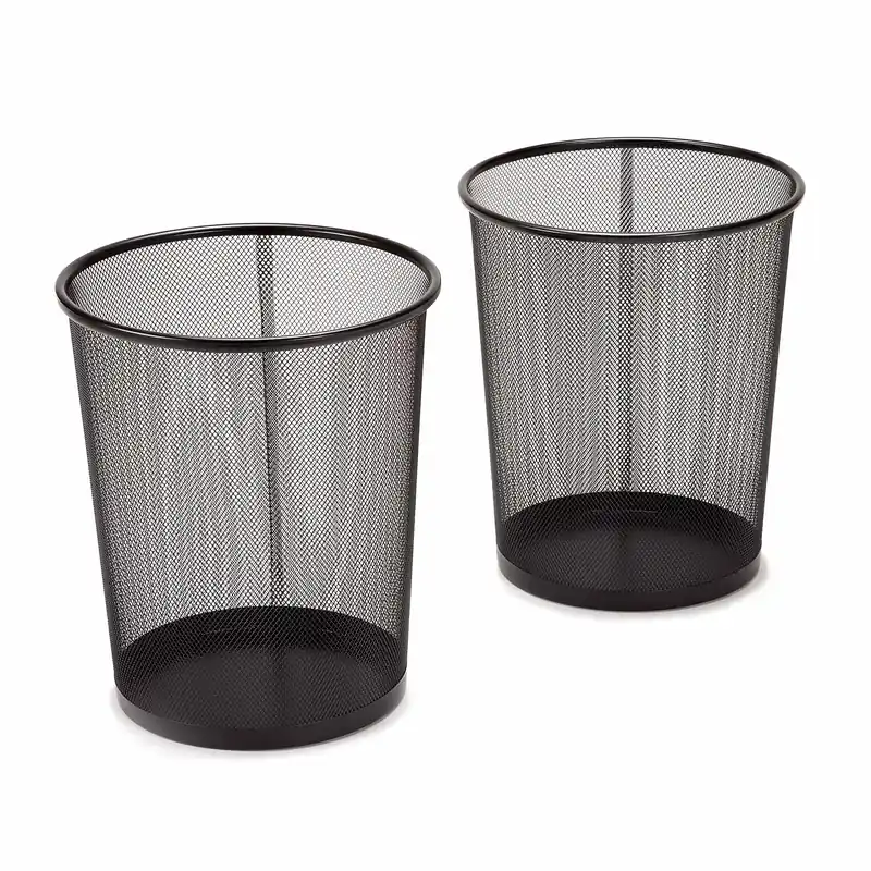 Trashcan Wastebasket for Trash or Recycle in The Home, Office, or Garage, Black, 6 Gallon